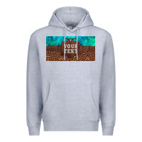 Heather Grey preview custom name turquoise stone leopard bull skull license plate Premium Hoodie - Artiststas