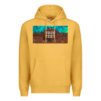 Mustard preview custom name turquoise stone leopard bull skull license plate Premium Hoodie - Artiststas