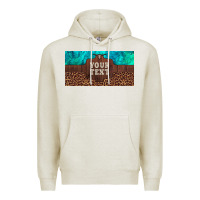 Oatmeal Heather preview custom name turquoise stone leopard bull skull license plate Premium Hoodie - Artiststas