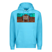 Ocean Blue preview custom name turquoise stone leopard bull skull license plate Premium Hoodie - Artiststas