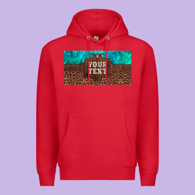 Preview Custom Name Turquoise Stone Leopard Bull Skull License Plate Premium Hoodie Designed By Artiststas