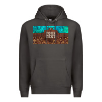 Smoke preview custom name turquoise stone leopard bull skull license plate Premium Hoodie - Artiststas