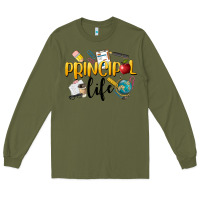 Army Green Principal Life Long Sleeve Tee - LillyAllenDesigns
