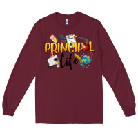 Burgundy Principal Life Long Sleeve Tee - LillyAllenDesigns