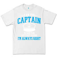 White captain funny boating sailing Premium Tee - artisFamous