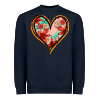 Navy floral orange glitter heart Heavyweight Sweatshirt - Jasminsmagicworld