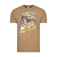 Vintage Coffee Cats Against Cat Calls Vintage Tee - Bettercallsaul