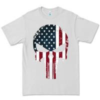 Dove Grey the punisher american flag Premium Tee - artisFamous