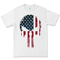 White the punisher american flag Premium Tee - artisFamous