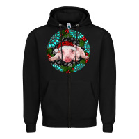 Black Baby Pig Christmas Zipper Hoodie - RanaPortraitStore