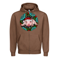 Chestnut Baby Pig Christmas Zipper Hoodie - RanaPortraitStore