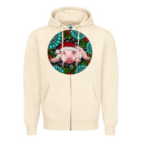 Sandshell Baby Pig Christmas Zipper Hoodie - RanaPortraitStore