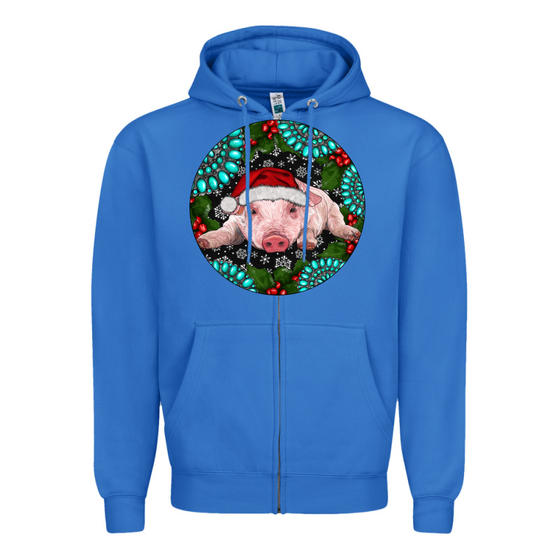 Baby Pig Christmas Zipper Hoodie by RanaPortraitStore | Teevron