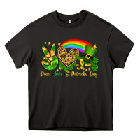 Asphalt Peace love St. Patrick's Day Heavy Core Tee - OliviaCreatesArt