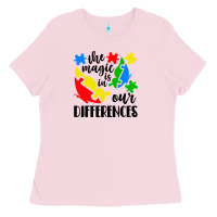 Bubblegum Pink the magic is in our differences Ladies Tee - CowhideDigitalArt