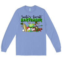 Colony Blue Santa's Favorite Bartender Long Sleeve Tee - LillyAllenDesigns