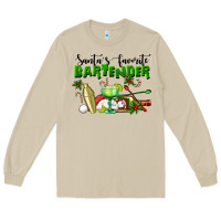 Mushroom Santa's Favorite Bartender Long Sleeve Tee - LillyAllenDesigns