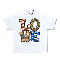 White 4th of July Army Love Urban Heavy Tee - Jasminsmagicworld