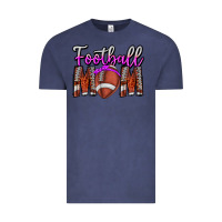 Vintage Denim Football Mom Vintage Tee - CowhideDigitalArt