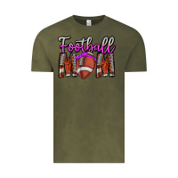 Vintage Olive Football Mom Vintage Tee - CowhideDigitalArt