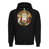 Black Charolais Heifer Christmas Zipper Hoodie - RanaPortraitStore
