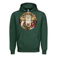 Sports Green Charolais Heifer Christmas Zipper Hoodie - RanaPortraitStore