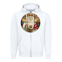 White Charolais Heifer Christmas Zipper Hoodie - RanaPortraitStore