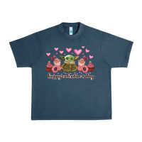 Midnight Navy happy valentines day yoda Urban Heavy Tee - CowhideDigitalArt