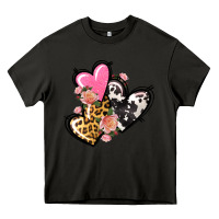 Asphalt Pink glitter leopard cowhide hearts Valentine's Heavy Core Tee - FaDigitalArtStudio