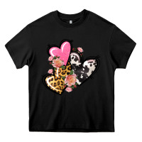 Black Pink glitter leopard cowhide hearts Valentine's Heavy Core Tee - FaDigitalArtStudio