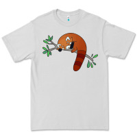 Dove Grey red panda sleeping Premium Tee - artisFamous