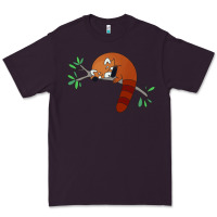 Plum red panda sleeping Premium Tee - artisFamous