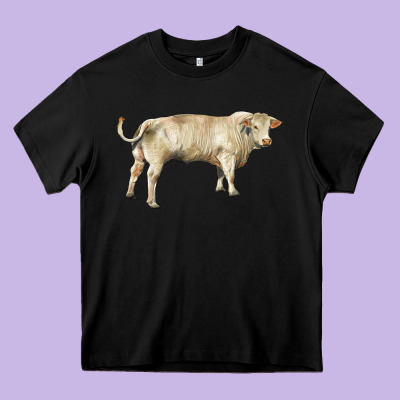 Charolais Bull Heavy Core Tee Designed By Ranaportraitstore
