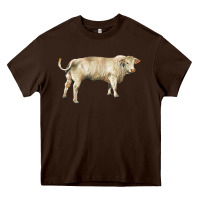 Chocolate Brown charolais bull Heavy Core Tee - RanaPortraitStore