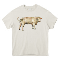 Cream charolais bull Heavy Core Tee - RanaPortraitStore