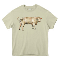 Mossy charolais bull Heavy Core Tee - RanaPortraitStore