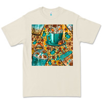 Bone american football coffee cups with butterfly and leopard seamless patt Premium Tee - BundleAndBundleShop