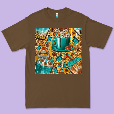 American Football Coffee Cups With Butterfly And Leopard Seamless Patt Premium Tee Designed By Bundleandbundleshop