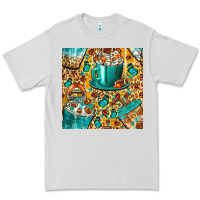 Dove Grey american football coffee cups with butterfly and leopard seamless patt Premium Tee - BundleAndBundleShop