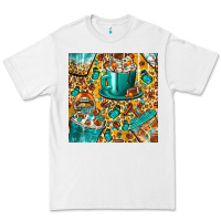 White american football coffee cups with butterfly and leopard seamless patt Premium Tee - BundleAndBundleShop