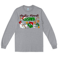 Heather Grey Santa's Favorite Cashier Long Sleeve Tee - LillyAllenDesigns