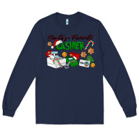 Navy Santa's Favorite Cashier Long Sleeve Tee - LillyAllenDesigns