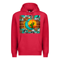 Cardinal sunflower desert cactus turquoise crescent Premium Hoodie - Artiststas