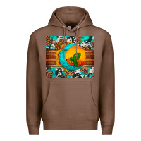 Chestnut sunflower desert cactus turquoise crescent Premium Hoodie - Artiststas