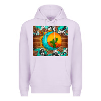 Lilac sunflower desert cactus turquoise crescent Premium Hoodie - Artiststas