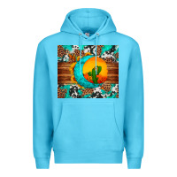Ocean Blue sunflower desert cactus turquoise crescent Premium Hoodie - Artiststas