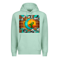 Seafoam sunflower desert cactus turquoise crescent Premium Hoodie - Artiststas