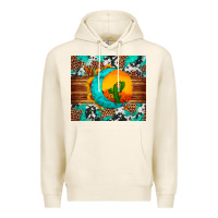 Tofu sunflower desert cactus turquoise crescent Premium Hoodie - Artiststas