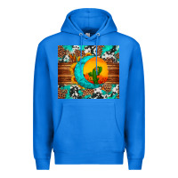 True Royal sunflower desert cactus turquoise crescent Premium Hoodie - Artiststas