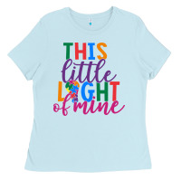 Baby Blue This Little Light Of Mine Ladies Tee - CowhideDigitalArt